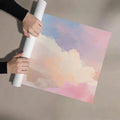 Dreamy Watercolor Sunset Sky Mural Wallpaper — Pastel Cloud Motif Mural Wallpaper - room preview 03