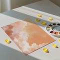 Sunset Cloud Watercolor Mural Wallpaper — Abstract Warm Peach Sky Mural Wallpaper - room preview 03