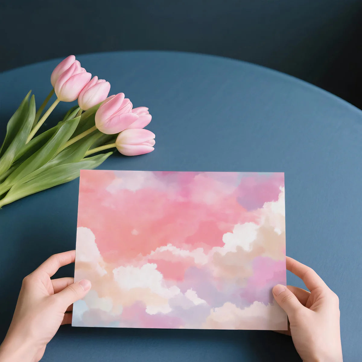 Ethereal Watercolor Sky Mural Wallpaper —Pastel Cloudscape Mural Wallpaper - room preview 03