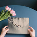 Zen Willow Tree Mural Wallpaper — Minimalist Bird Landscape Mural Wallpaper - room preview 03
