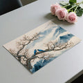 Blue Bird & Misty Mountain Ink Wash Mural Wallpaper - room preview 03