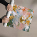 Impressionist Floral Mural Wallpaper — Soft Peachy Bloom Design Mural Wallpaper - room preview 03