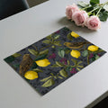 Vintage Lemon and Songbird Mural Wallpaper in Dark Charcoal Mural Wallpaper - room preview 03