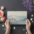 Misty Mountain Bird Mural Wallpaper — Minimalist Ink Wash Style Mural Wallpaper - room preview 03