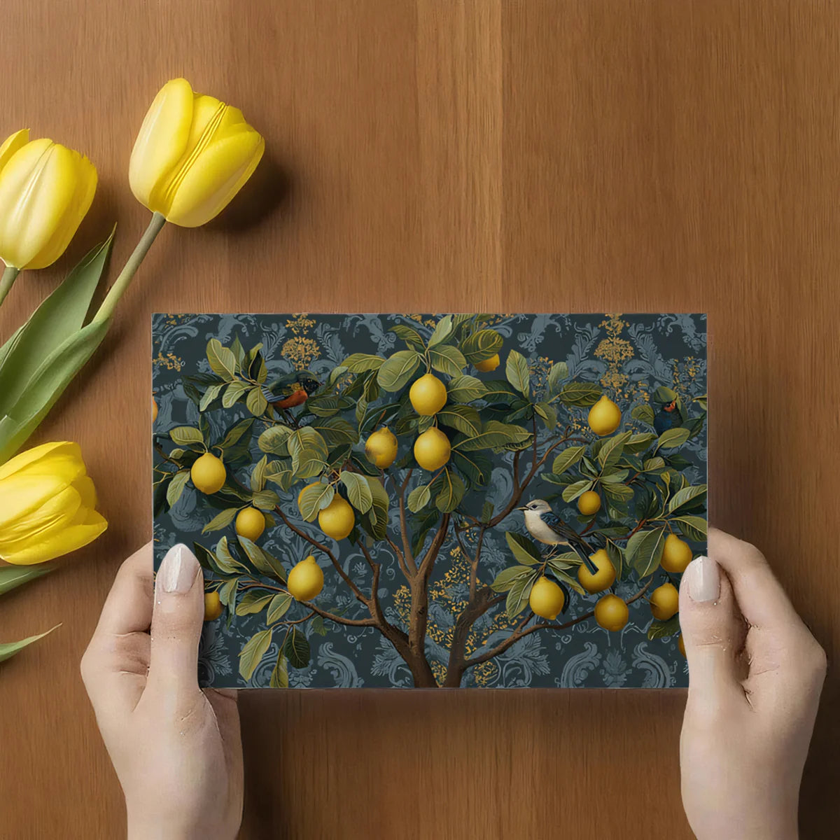 Vintage Lemon Grove Mural Wallpaper — Ornate Botanical Print Mural Wallpaper - room preview 03