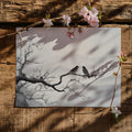 Zen Birds and Mist Mural Wallpaper — Minimalist Ink Wash Art Mural Wallpaper - room preview 03