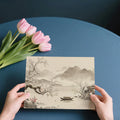 Oriental Blossom Tree Mural Wallpaper — Traditional Ink Landscape Mural Wallpaper - room preview 03