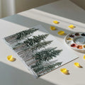 Snowy Pine Forest Mural Wallpaper — Impressionistic Winter Landscape Mural Wallpaper - room preview 03