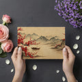 Oriental Plum Blossom Landscape Mural Wallpaper — Traditional Art Mural Wallpaper - room preview 03