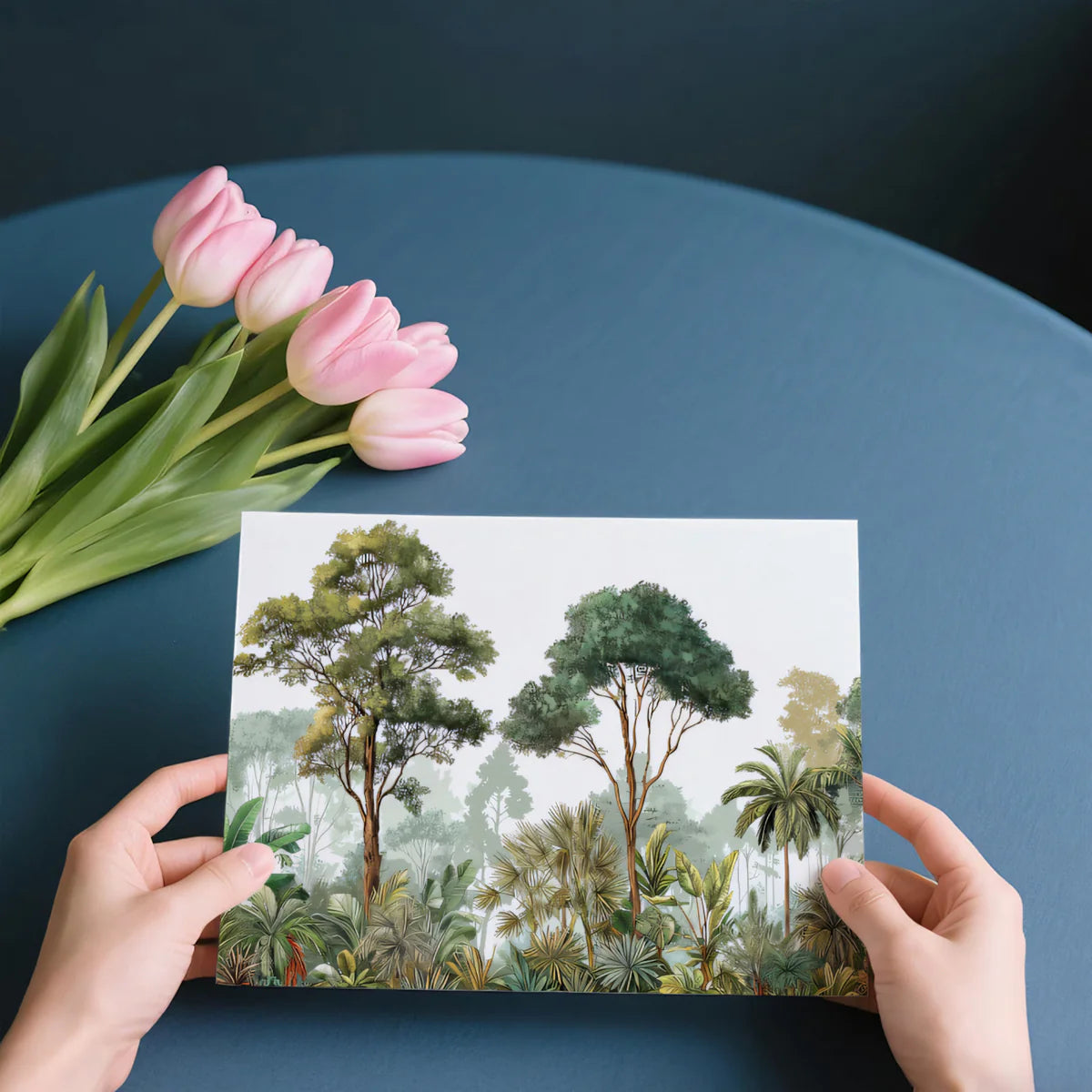 Lush Tropical Canopy Mural Wallpaper — Botanical Art Print Mural Wallpaper - room preview 03