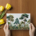 Watercolor Botanical Forest Mural Wallpaper — Hand-Painted Greenery Mural Wallpaper - room preview 03