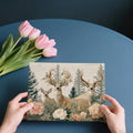 Rustic Deer and Floral Meadow Mural Wallpaper — Woodland Charm Mural Wallpaper - room preview 03