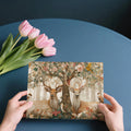Stag and Songbird Woodland Mural Wallpaper in Soft Earth Tones Mural Wallpaper - room preview 03