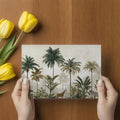Vintage Palm & Safari Mural Wallpaper — Muted Earthy Landscape Mural Wallpaper - room preview 03