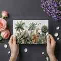 Safari Friends Mural Wallpaper — Playful Jungle Animal Illustration Mural Wallpaper - room preview 03