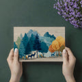 Abstract Deer Forest Mural Wallpaper — Vibrant Woodland Scene Mural Wallpaper - room preview 03