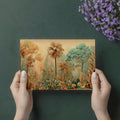 Vintage Tropical Jungle Mural Wallpaper — Sepia and Teal Motif Mural Wallpaper - room preview 03