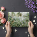 Jungle Oasis Mural Wallpaper — Misty Palm and Wildlife Scene Mural Wallpaper - room preview 03