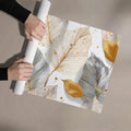 Gilded Foliage Mural Wallpaper — Sophisticated Metallic Botanical Mural Wallpaper - room preview 03