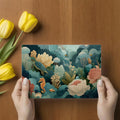 Underwater Garden Mural Wallpaper with Sea Turtle and Floral Motifs Mural Wallpaper - room preview 03