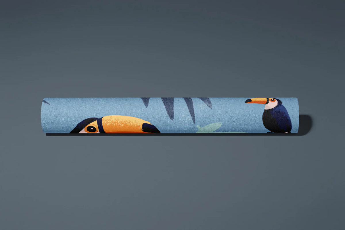 Playful Toucan Mural Wallpaper — Whimsical Tropical Pattern Mural Wallpaper - room preview 03