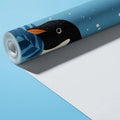 Adelie Penguin Duo Mural Wallpaper — Whimsical Blue Botanical Mural Wallpaper - room preview 03