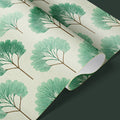 Stylized Forest Grid Mural Wallpaper — Minimalist Nature Print Mural Wallpaper - room preview 03