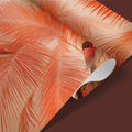 Tropical Palm and Finch Mural Wallpaper — Sunset Coral Palette Mural Wallpaper - room preview 03