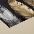 Metallic Feather Mural Wallpaper — Modern Gold and Silver Decor Mural Wallpaper - room preview 03