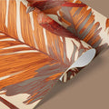 Rust Tropical Bird Mural Wallpaper — Warm Botanical Design Mural Wallpaper - room preview 03