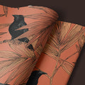 Birds and Bamboo Mural Wallpaper — Modern Terracotta and Black Mural Wallpaper - room preview 03