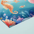 Whimsical Seahorse Garden Mural Wallpaper — Soft Pastel Marine Scene Mural Wallpaper - room preview 03
