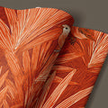 Rust Tropical Birds Mural Wallpaper — Bohemian Botanical Art Mural Wallpaper - room preview 03