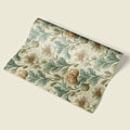 Vintage Botanical Floral Mural Wallpaper — Sage and Ochre Print Mural Wallpaper - room preview 03
