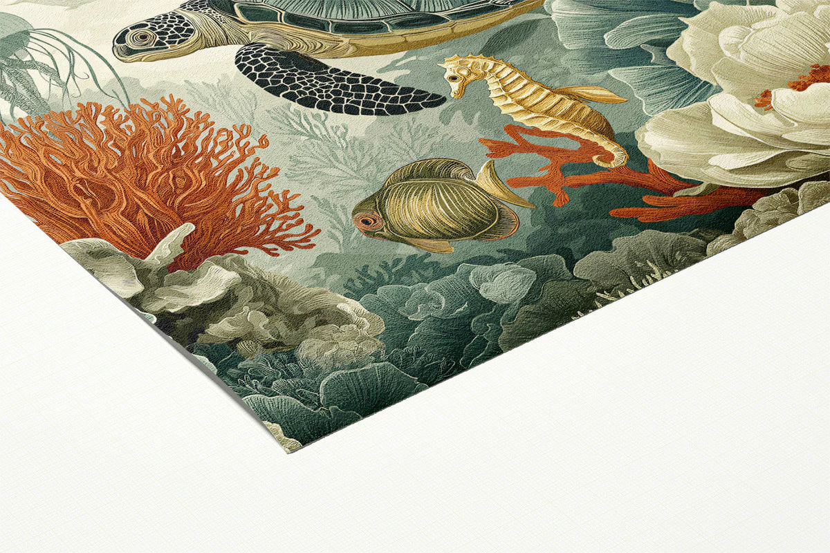 Underwater Botanical Coral Reef Mural Wallpaper for Coastal Spaces Mural Wallpaper - room preview 03