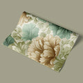 Vintage Peony Botanical Mural Wallpaper — Sage and Ochre Mural Wallpaper - room preview 03