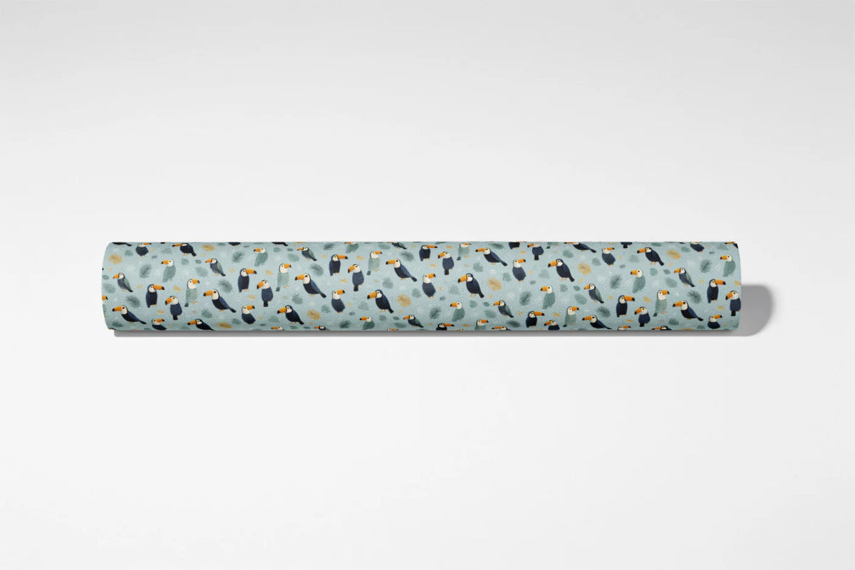 Mini Toucan Mural Wallpaper —Whimsical Tropical Bird Pattern Mural Wallpaper - room preview 03