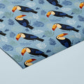 Tropical Toucan Garden Mural Wallpaper —Playful Blue Bird Pattern Mural Wallpaper - room preview 03