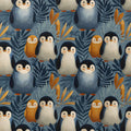 Penguin Family Illustration Mural Wallpaper — Whimsical Nature Scene Mural Wallpaper - room preview 03
