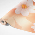 Abstract Floral Mural Wallpaper in Warm Apricot and White Mural Wallpaper - room preview 03