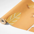 Modern Floral Mural Wallpaper Graphic Orange & White Print Mural Wallpaper - room preview 03