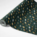 Small Scale Botanical Leaf Mural Wallpaper in Deep Forest Green Mural Wallpaper - room preview 03