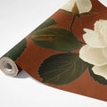White Blossom Mural Wallpaper — Terracotta Botanical Art Mural Wallpaper - room preview 03