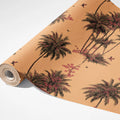 Vintage Palm Tree Mural Wallpaper — Soft Peach Tropical Print Mural Wallpaper - room preview 03