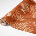 Small-Scale Tropical Bird Mural Wallpaper — Warm Terracotta Print Mural Wallpaper - room preview 03