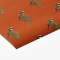Small Botanical Bird Mural Wallpaper — Burnt Orange Folk Art Mural Wallpaper - room preview 03