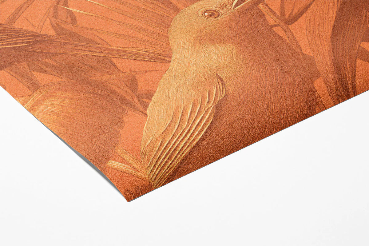 Monochrome Tropical Bird Mural Wallpaper in Burnt Orange Mural Wallpaper - room preview 03