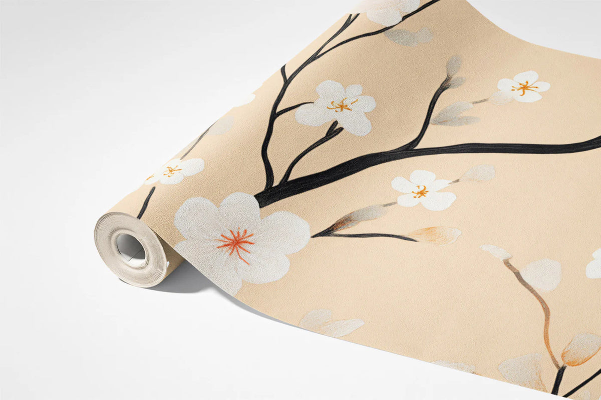 Blossom Branch Mural Wallpaper — Artistic Floral Wall Decor Mural Wallpaper - room preview 03