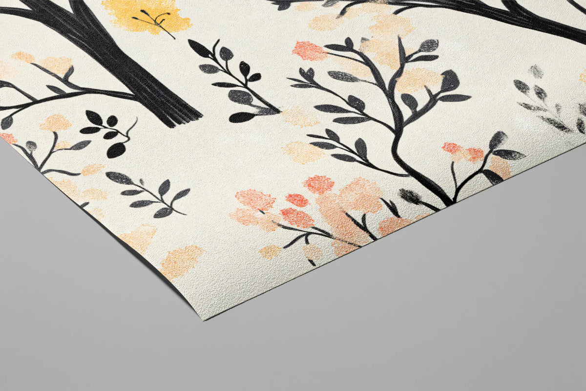 Abstract Forest Blossom Mural Wallpaper — Whimsical Hand-Painted Art Mural Wallpaper - room preview 03