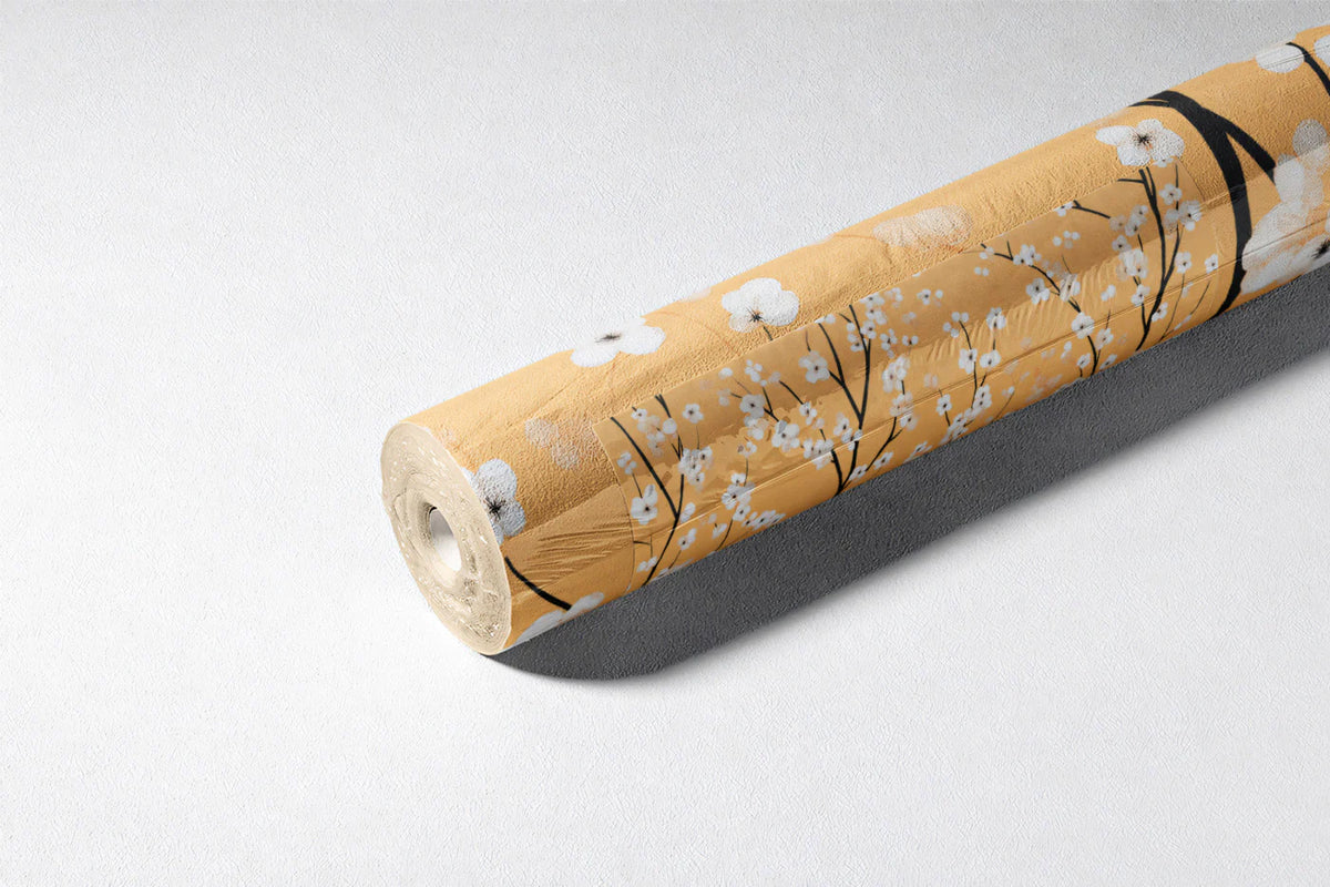 Spring Blossom Mural Wallpaper — Artistic Floral Branch Print Mural Wallpaper - room preview 03